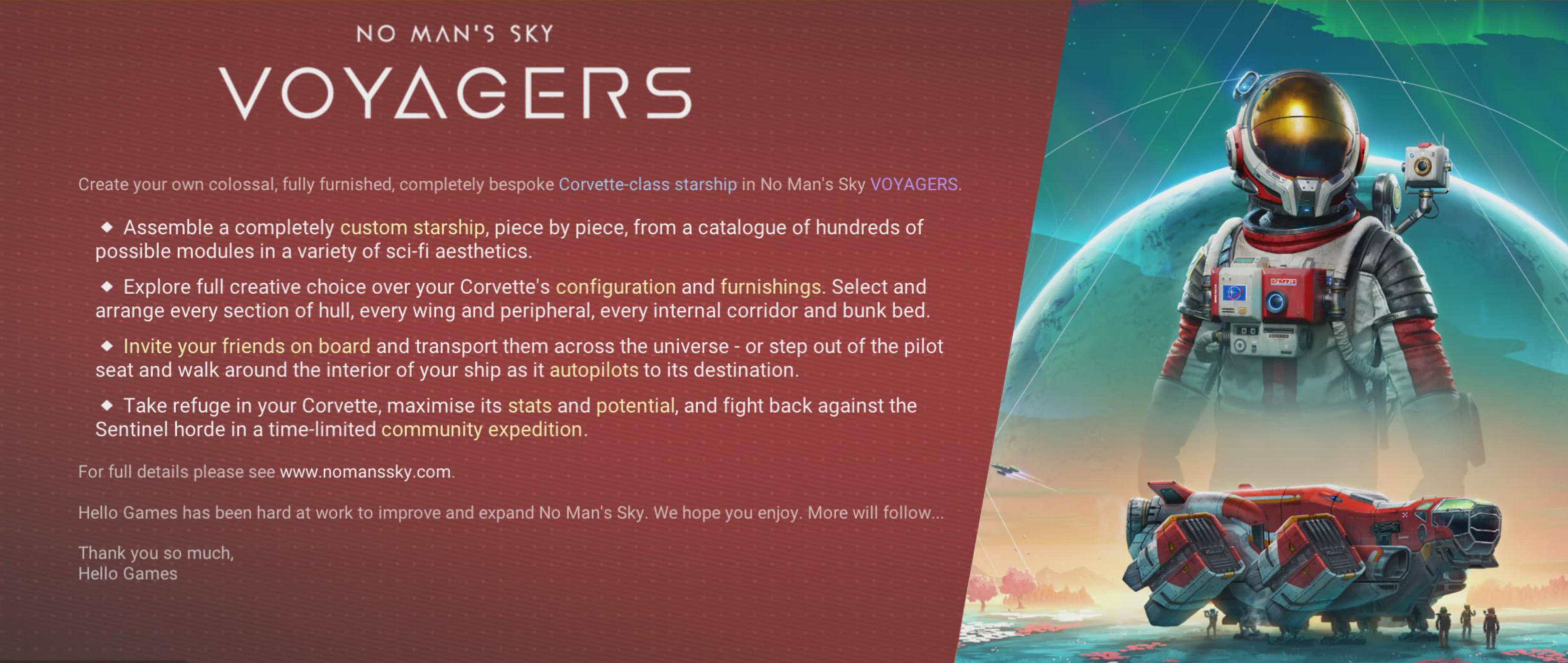 Voyagers patch note highlights